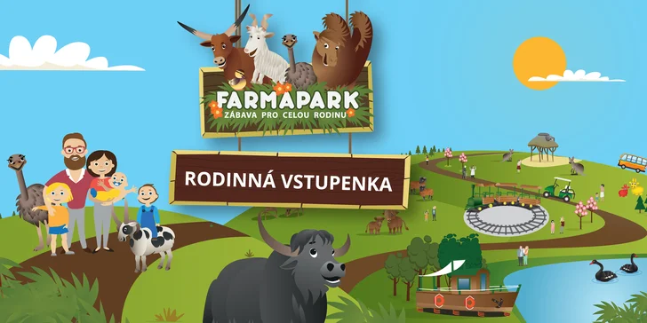Celodenní zábava: rodinné vstupenky do Farmaparku až pro 5 osob