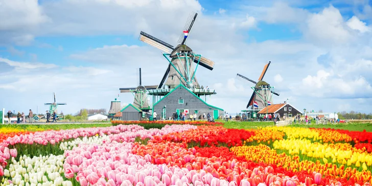 Rozkvetlý Keukenhof, Amsterdam, větrné mlýny: doprava, 2–3 noci se snídaní