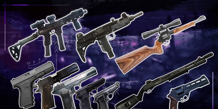 Střelecké balíčky: pistole, pušky, revolvery, samopaly - 25 až 100 nábojů