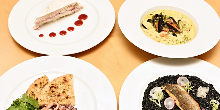 6chodové menu s rybími specialitami i kalamáry v podolské restauraci