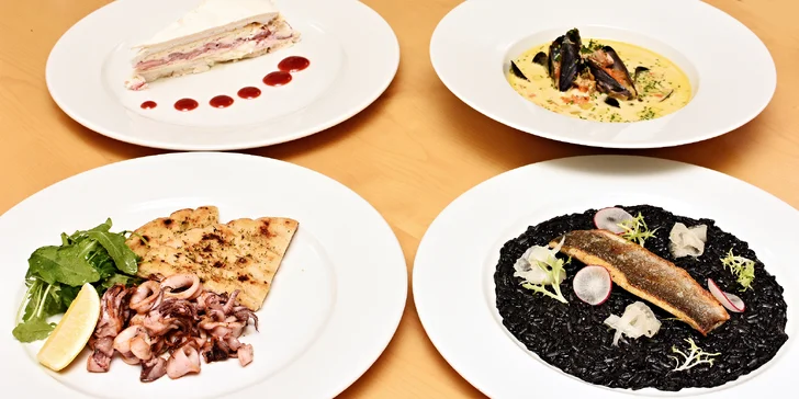6chodové menu s rybími specialitami i kalamáry v podolské restauraci