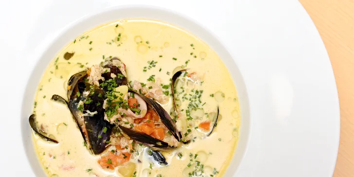 6chodové menu s rybími specialitami i kalamáry v podolské restauraci