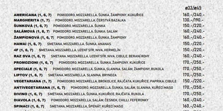 Dvě pizzy dle výběru o i s rozvozem: šunková, vegetariánská i tvarůžková
