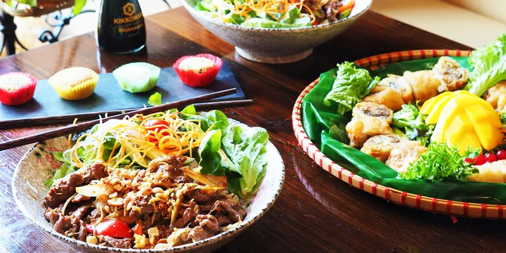 Chuť Asie: tříchodové vietnamské menu s Bún bò Nam Bộ pro 2 osoby