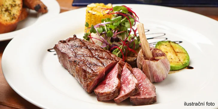 Žebra, steak dle výběru ze 2 druhů masa nebo burger pro 1 či 2 osoby v restaurantu Plaudit Turnov