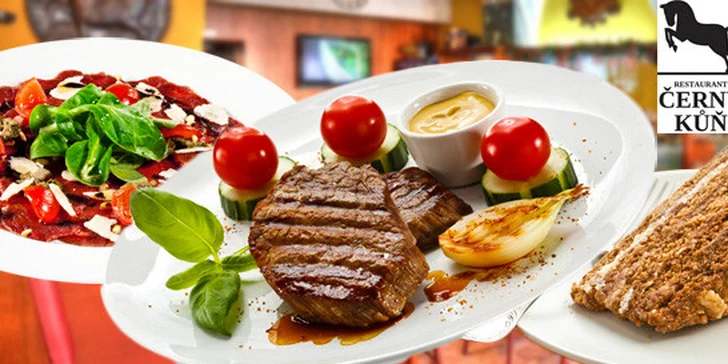 40% sleva na jakékoliv jídlo z menu Černého koně