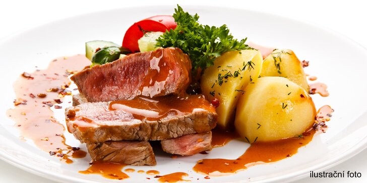 Šťavnatý steak s přílohou v oblíbeném Plauditu v Mnichově Hradišti