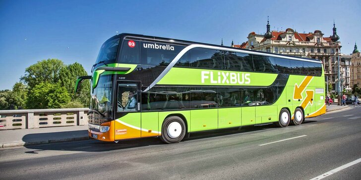 25% nebo 40% sleva na FlixBus: jízdenky na lince Praha–Plzeň