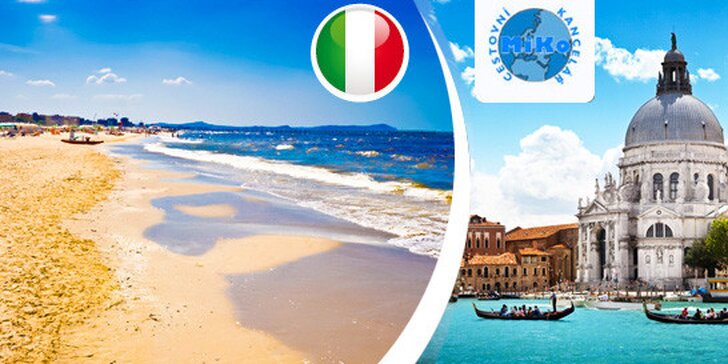 1 den na na italské pláži u moře nebo v Benátkách