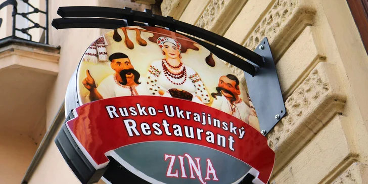 Speciální ukrajinské menu pro dva: polévka, hlavní chod, salát i dezert