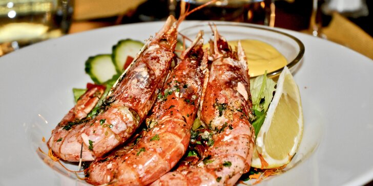 Degustační menu pro 2 milovníky Itálie: krevety, pražma, dezert i víno