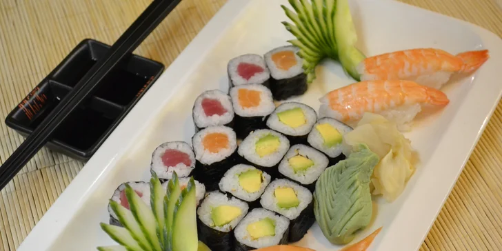 Sushi menu dle výběru: 20, 28, 36, nebo 38 kusů sushi