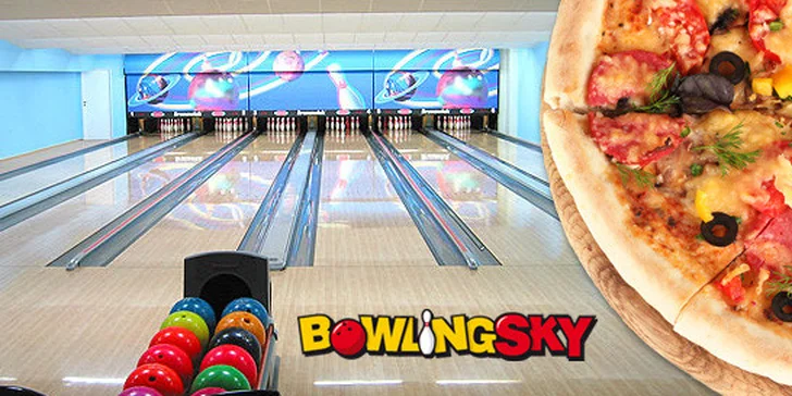 Hodina bowlingu a dvě pizzy v bowlingovém nebi