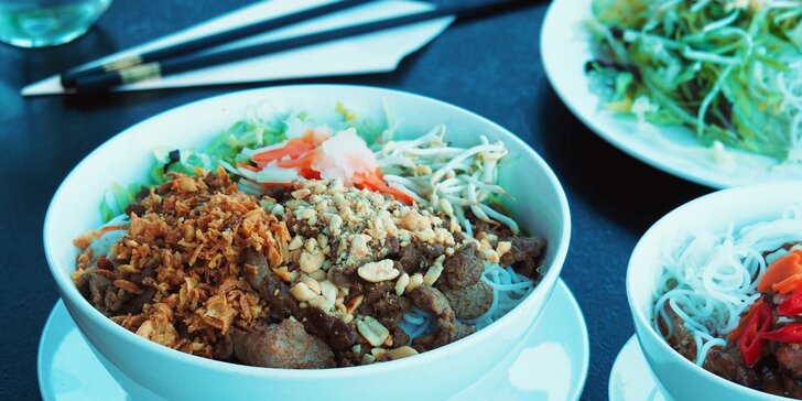 Vietnamské menu pro 1 i 2 osoby: Bún chả Nướng nebo Bún bò Nam Bộ