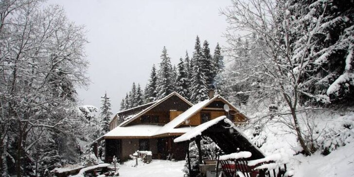 Výjimečný zimní pobyt v horské chatě v Nízkých Tatrách s polopenzí pro dva