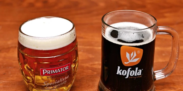 K jídlu dostanete v rámci voucheru i kofolu nebo pivo Janek Premium 12°, a to rovnou dva půllitry.