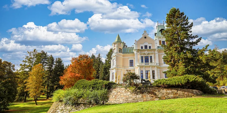 Luxusní chateau v Karlových Varech s jídlem a neomezeným wellness