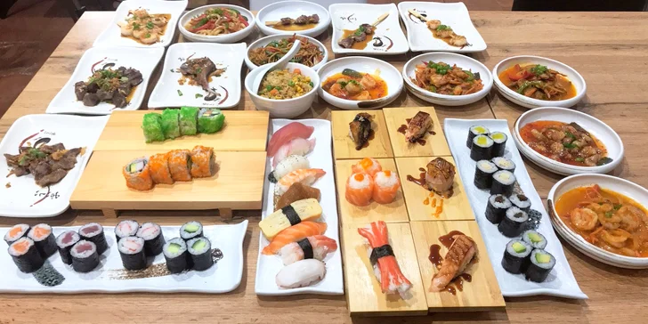 Asijská hostina: sushi and grill all you can eat pro dospělé i děti