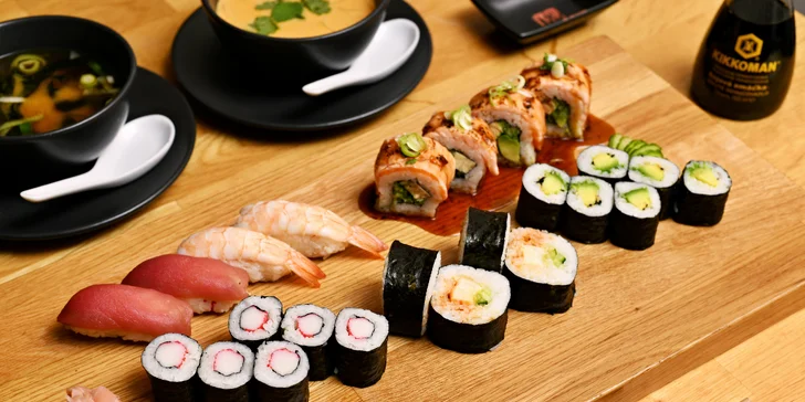 Degustační menu pro 2 v moderní japonské restauraci: sushi, polévka i Gyoza