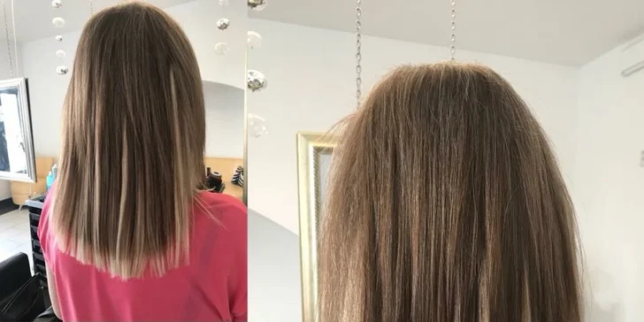 Péče o vlasy: masáž hlavy, ošetřující regenerační kúra, střih a trendy styling