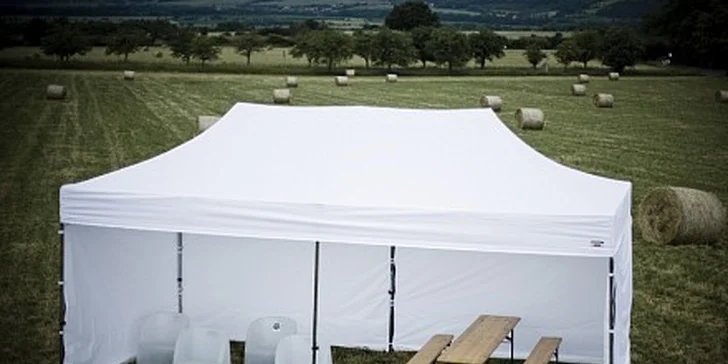 Nabízíme slevu 20% na zapůjčení stanu 6x3m na víkend.