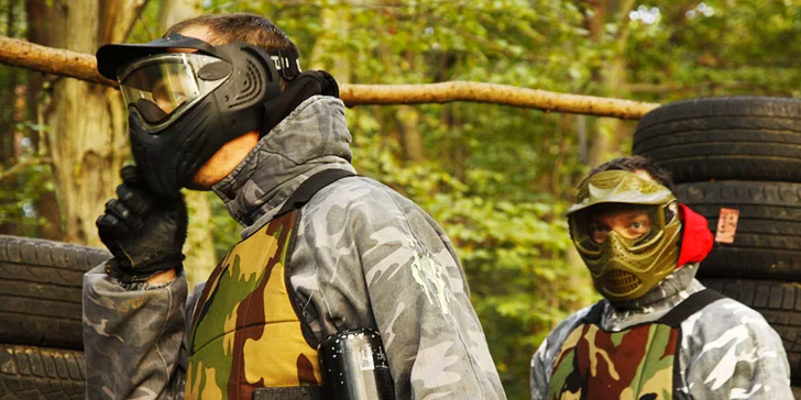 3 hodiny adrenalinového paintballu na lesním hřišti s bunkry a kryty