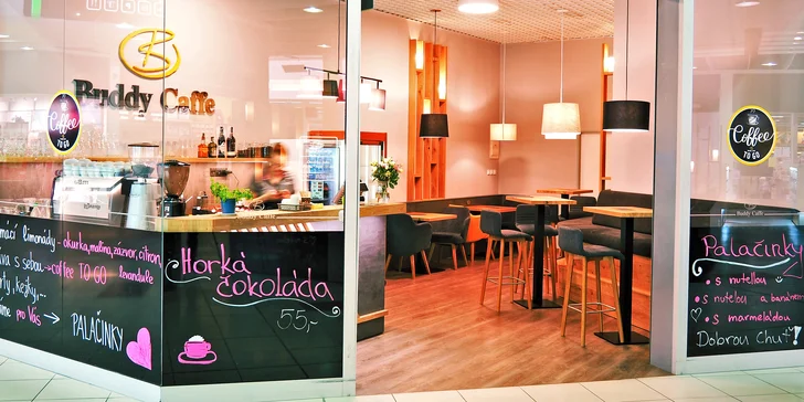 Zaskočte si do Buddy Caffe na cappuccino, macchiatto nebo třeba espresso a pochutnejte si na domácí palačince.