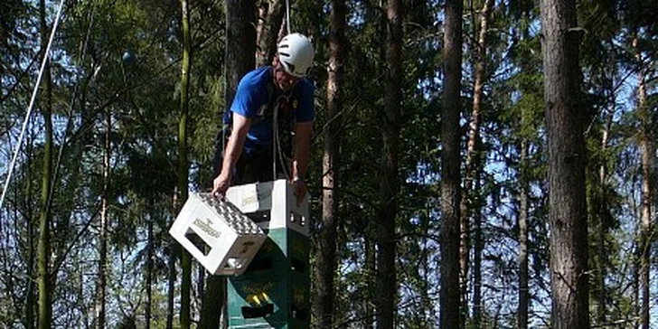 Týmové překážky v SAMBAR lanovém parku Kladno