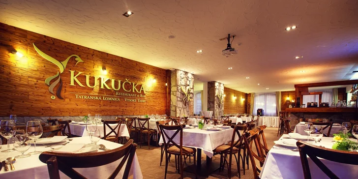 Kukučka Reštaurácia & Bar sa pýši výberom slovenských a svetových špecialít, ktoré vám budú podávané vo forme lahodného trojchodového menu.