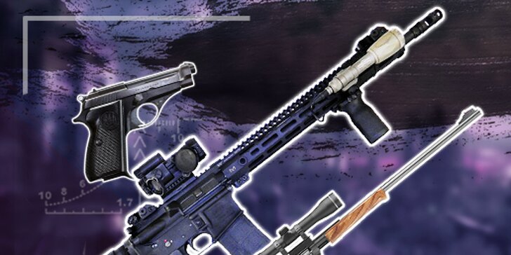 Střelecké balíčky: pistole, pušky, revolvery, samopaly - 25 až 100 nábojů