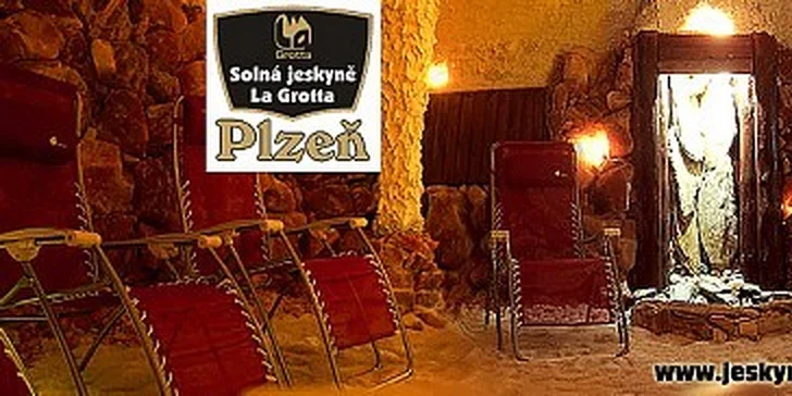 150 Kč za dva vstupy do solné jeskyně La Grotta v Plzni.