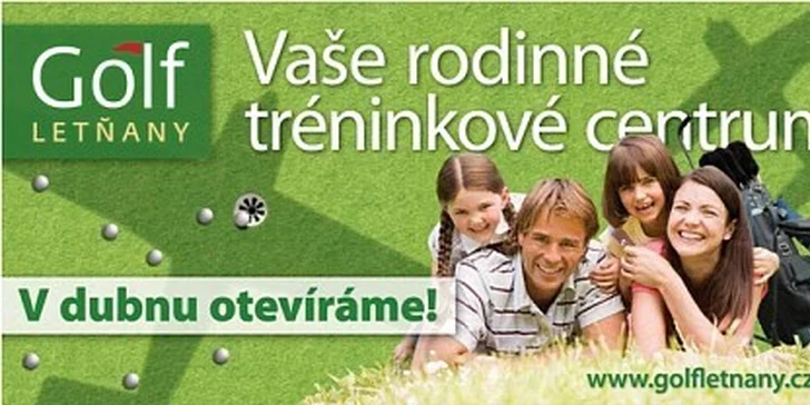 1150 Kč za 5 dnů výuky golfu, včetně 2 hodin s trenérem v hodnotě 2450 Kč