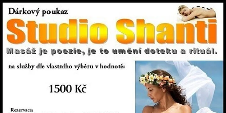 600 Kč za kupon na masáže a další dle vlastního výběru v hodnotě 1500 Kč