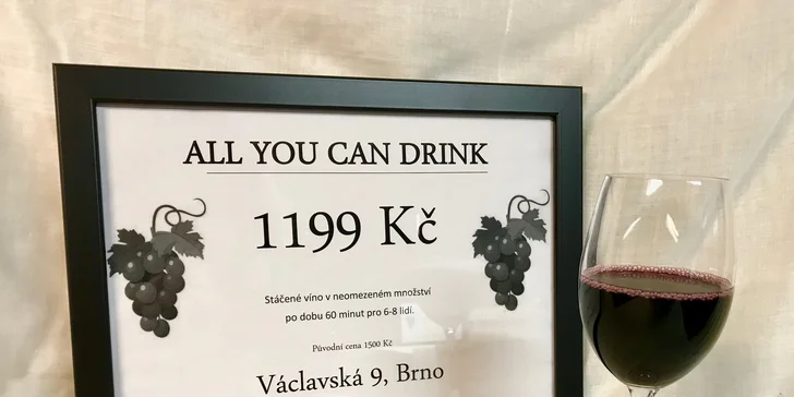 Vychutnávejte plnými doušky: degustace vína i hodina "all you can drink"