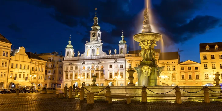 Pobyt v centru Budějovic, snídaně, prohlídka pivovaru i dítě zdarma