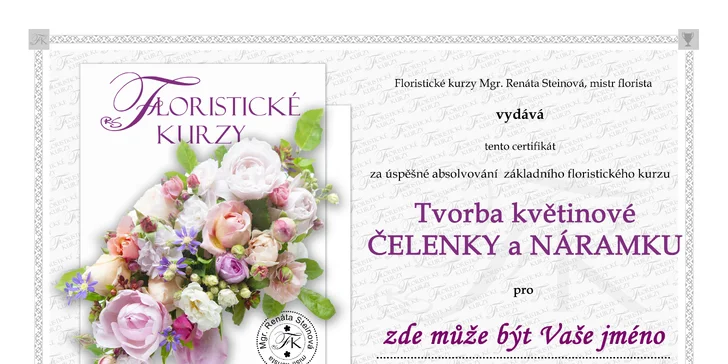 Floristické kurzy: Uvažte si kytici nebo květinovou čelenku a náramek