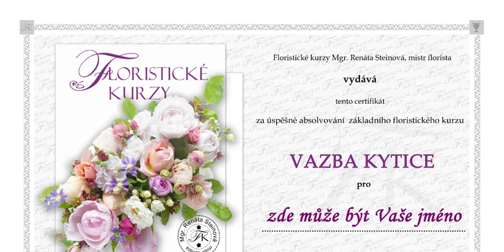 Floristické kurzy: Uvažte si kytici nebo květinovou čelenku a náramek