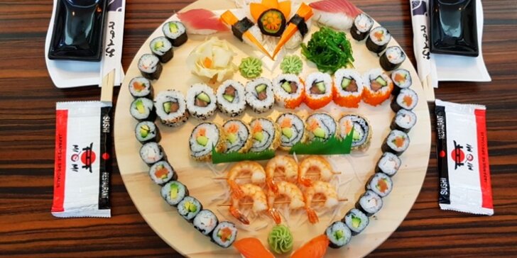 Set ze Sushi Miomi s 46 kousky: tuňák, losos, avokádo i krevety na špejli