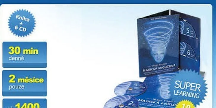 2450 Kč za kolekci Magické angličtiny 6 CD a učebnice v hodnotě 3450 Kč