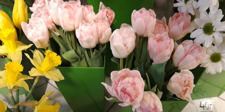 Čerstvé tulipány nebo růže v šesti barvách - darujte jeden, nebo poskládejte pugét