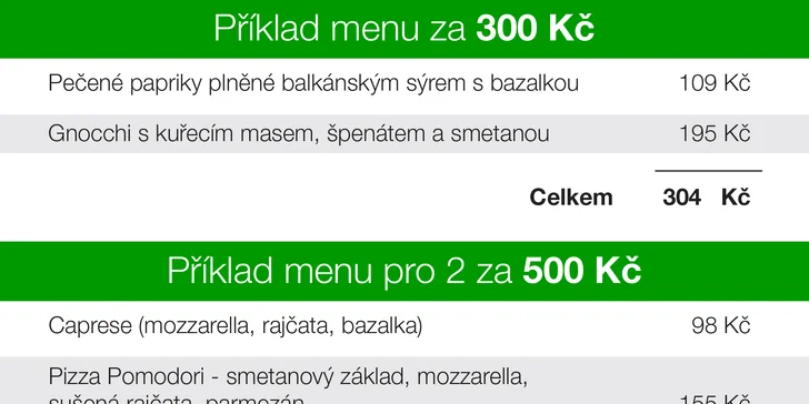 Otevřený voucher na cokoli z nabídky v pizzerii Roma Uno: 300 nebo 500 Kč
