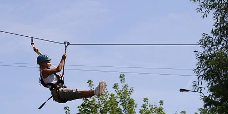 119 Kč za vstup do lanového parku Bisport v původní hodnotě 195 Kč