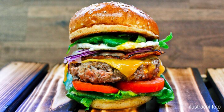 Svačina do ruky: burger Hovězák s 50 g masa, hranolky nebo salát a pití