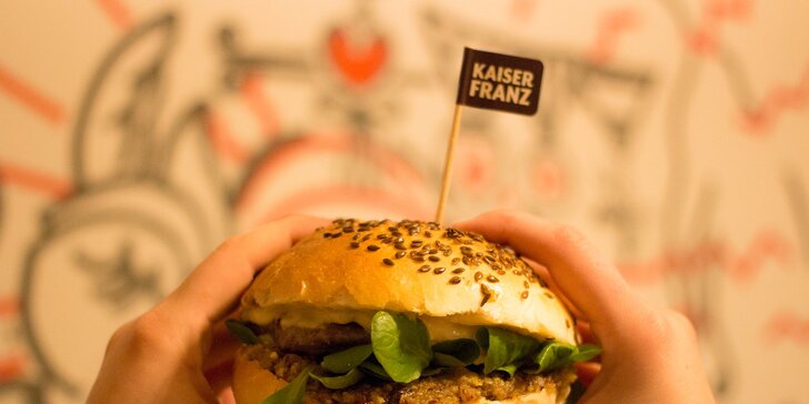25% sleva na celý sortiment bistra Kaiser Franz na Vinohradech: libové burgery i hranolky s sebou