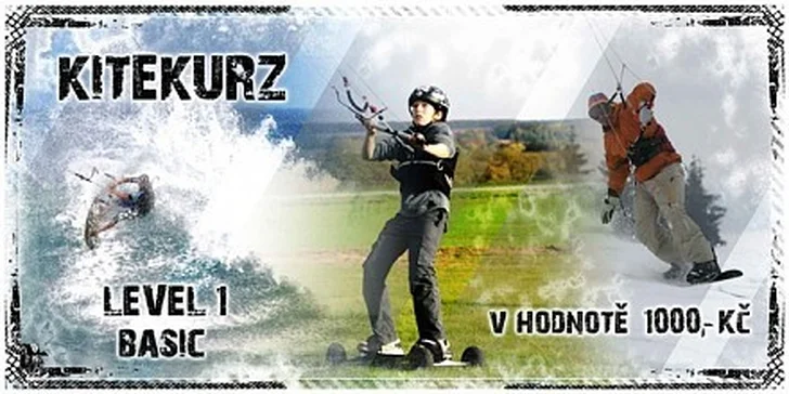 690 Kč za kurz kiteboardingu v původní hodnotě 1000 Kč