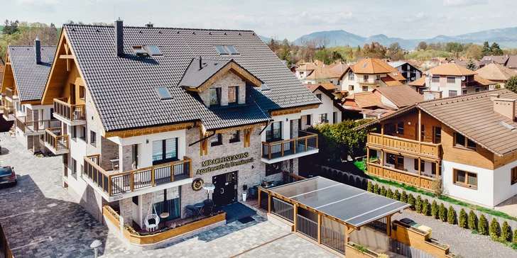 Luxusní studia a apartmány v srdci Liptova až pro 6 osob a 60 minut privátního wellness