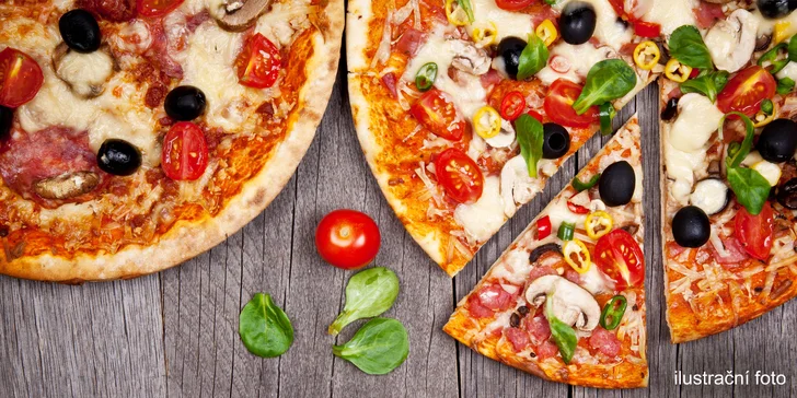 2 křupavé pizzy poseté lahodnými ingrediencemi v Hrádeckém Dvoře
