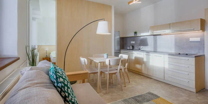 Ubytujete se v pokoji, studiu nebo apartmánu.