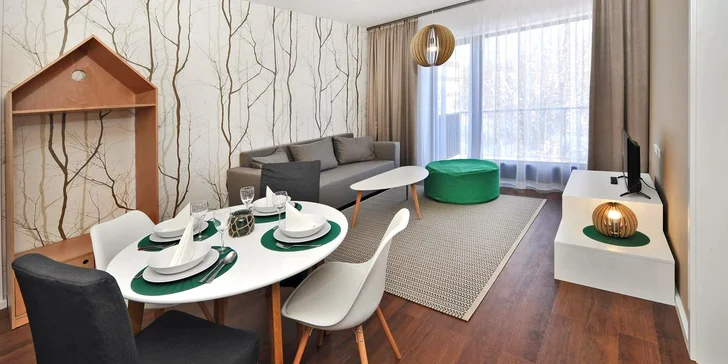 V komfortní moderním apartmánu vám nebude nic chybět. 
