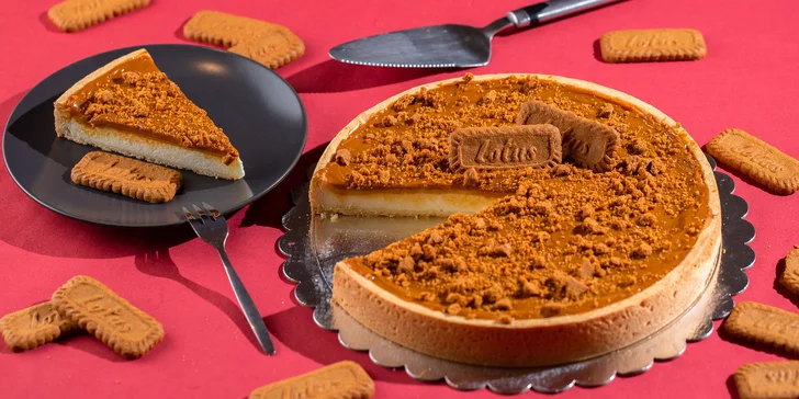 Poctivý karamelový cheesecake s Lotus posýpkou pre vaše potešenie - osobný odber alebo rozvoz